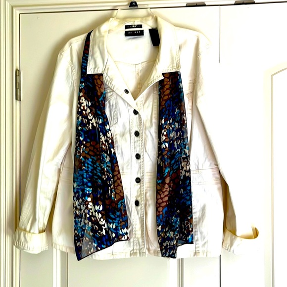 Liz Claiborne stretch Jean jacket - Picture 1 of 7